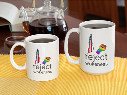 reject wokeness™ - White glossy mug